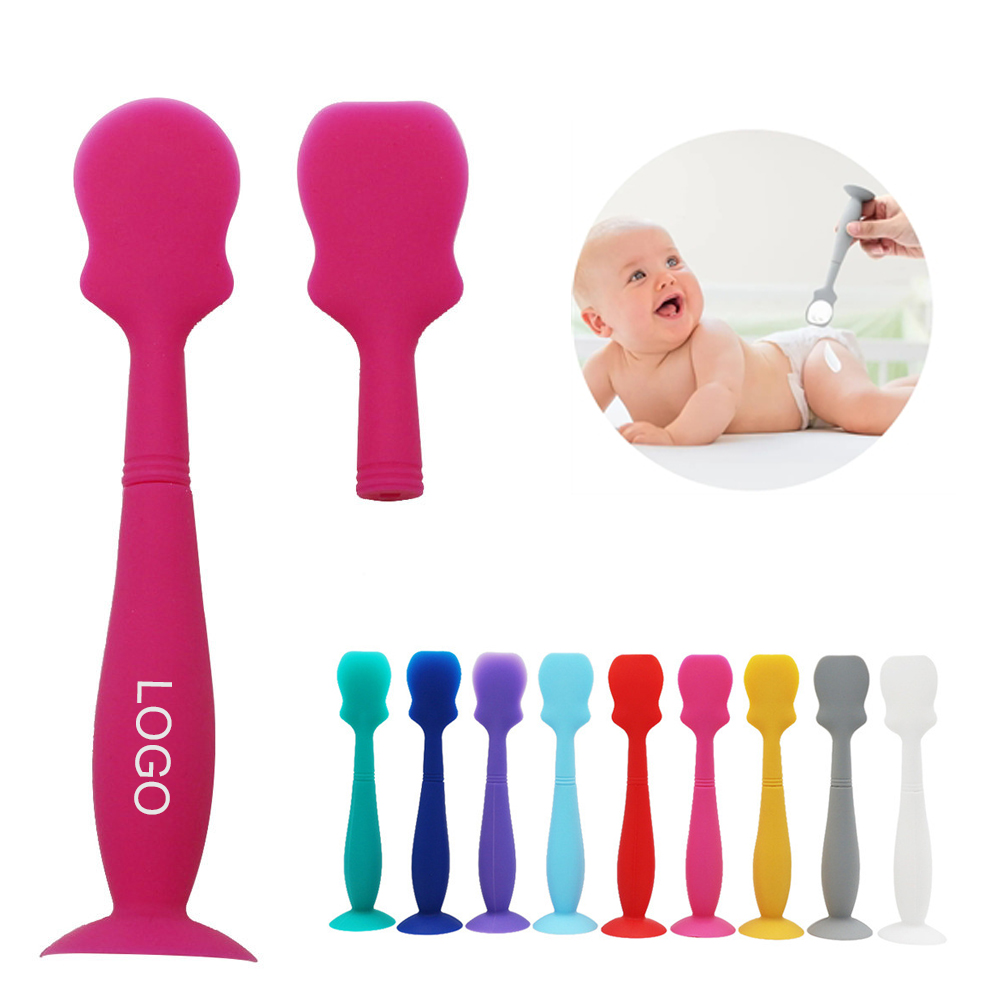 We invented the Baby Bum Brush to gently apply ointment to the delicate skin of my own child.
