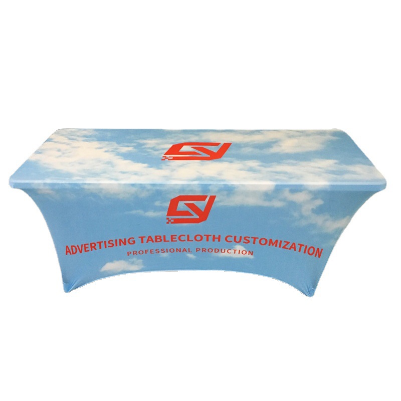 The rectangular table covers are made of 90% polyester and 10% spandex fabric