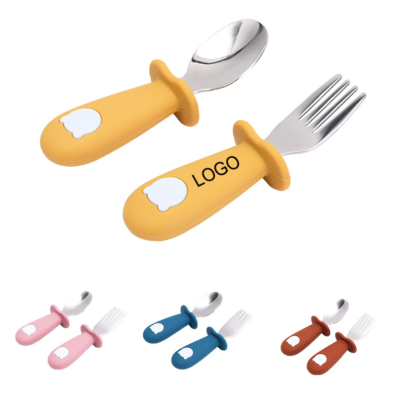 The forks and spoons are made of stainless steel