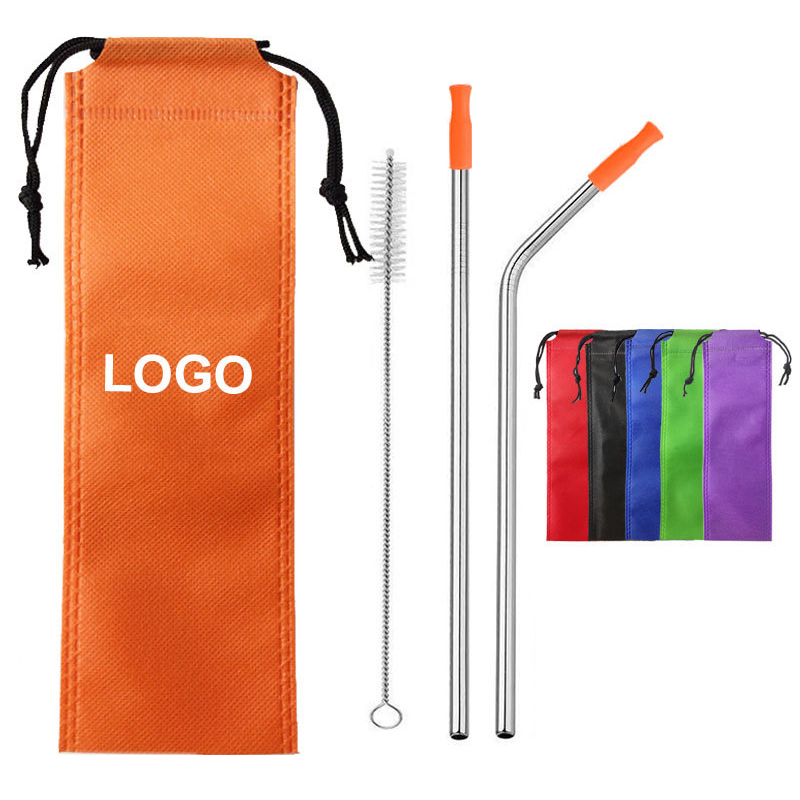 Indulge in the ultimate sipping experience with our set of two stainless steel straws - one straight and one bent