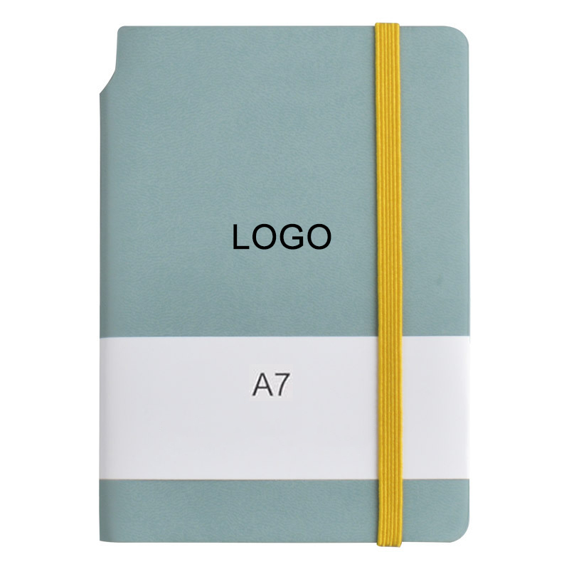 The soft touch leatherette hardcover protects A7 notebooks from bending.