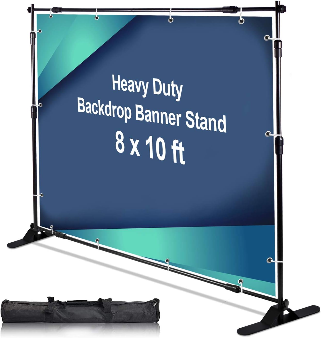 769-S(042) This 8' x 10' Adjustable Backdrop Fabric Banner Kit is the perfect solution for you if you have multiple promotions and events throughout the year.
